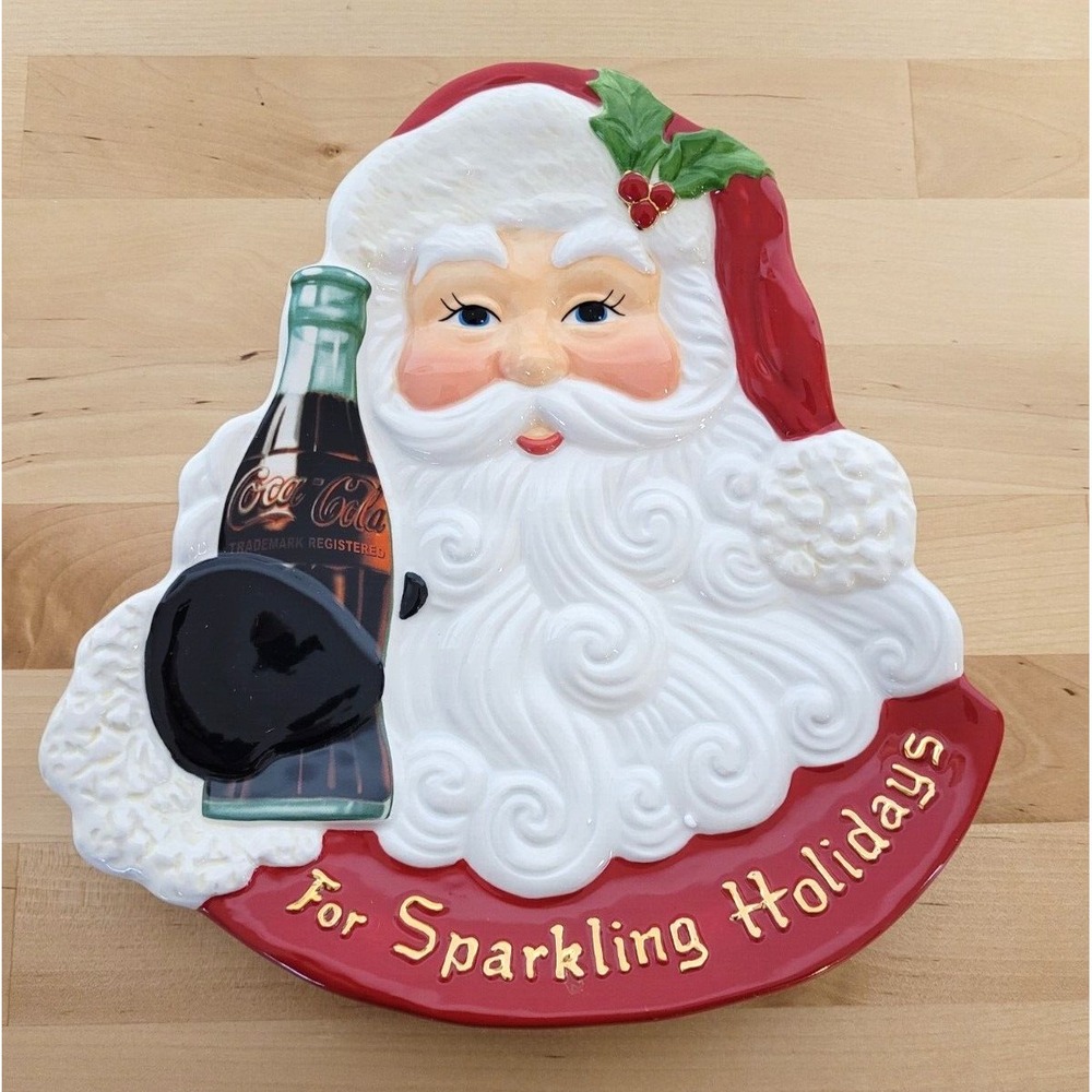 Christmas Coca Cola Plate Santa Snack Cookies Christopher Radko 2011